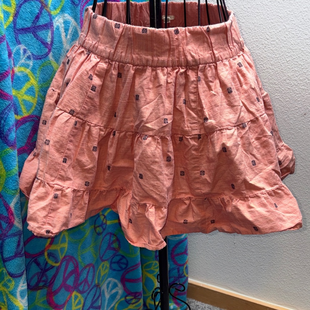 J. Crew Women's Peach Tiered Ruffle Mini Skirt